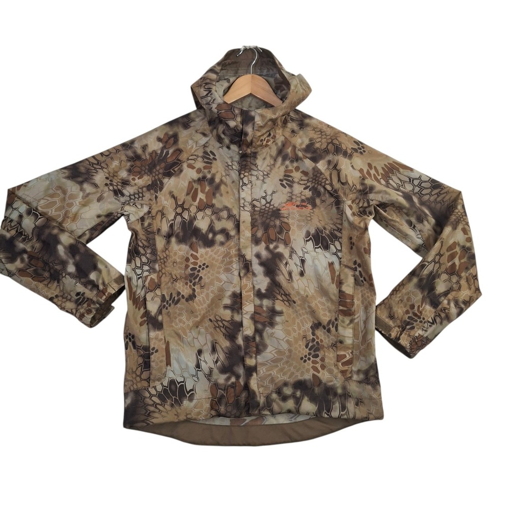 Grundens Kryptek Camo Rain Jacket Mens XS Highlander Fishing Shell Hooded